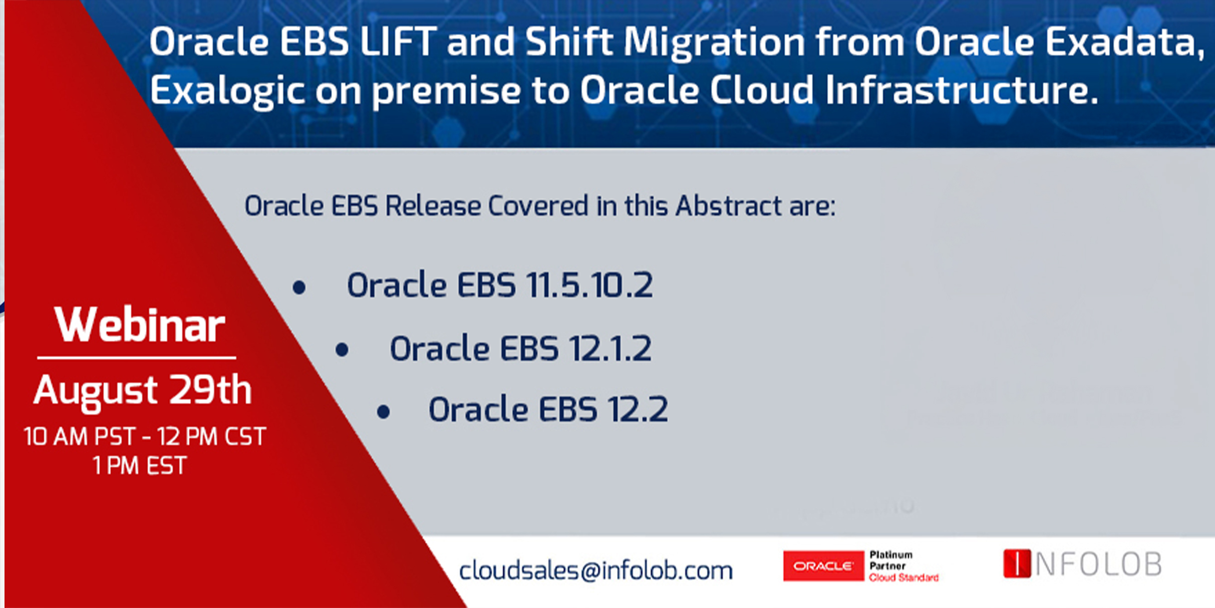 Read more about the article Oracle EBS Lyft and Shift Migration Webinar